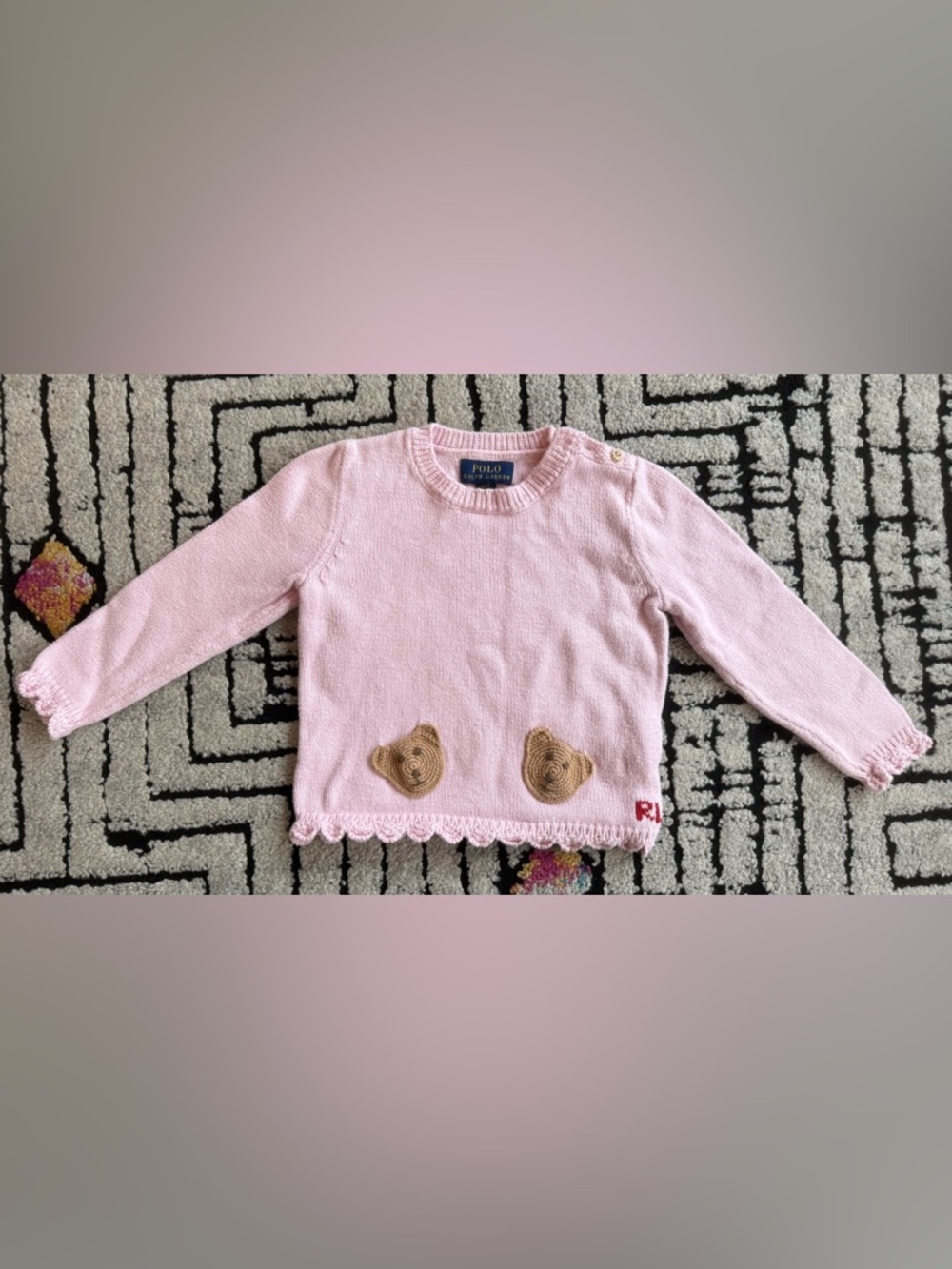 Polo Ralph Lauren Bear-Pocket Cotton Jumper Size 3T